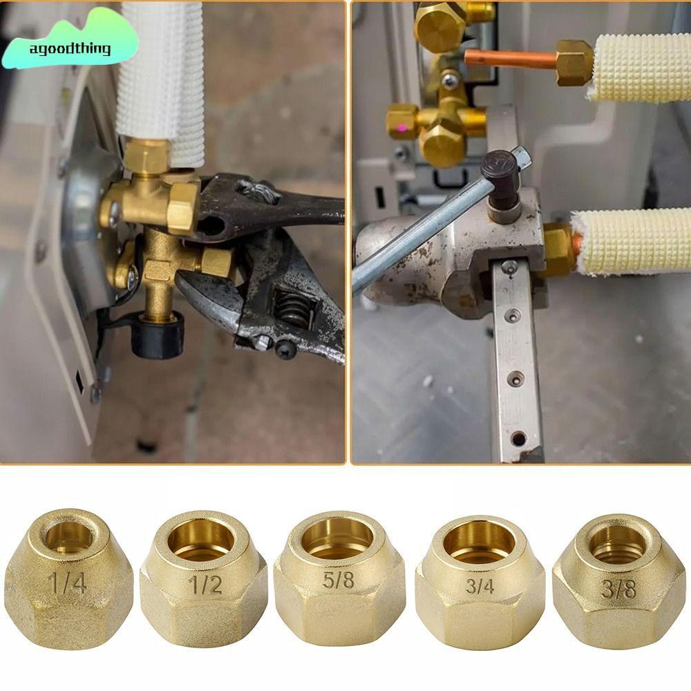 AGOODTHING Brass Flare Nut, Làm dày 5 / 16 "1 / 8" 3 / 4 "Phụ kiện ống Flare, 1 / 4" 3 / 8 "1 / 2" Đ
