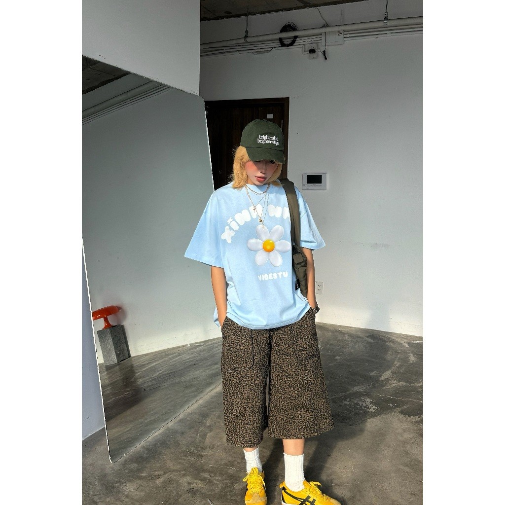 Áo Thun Local Brand " Xinh Như Hoa ", Áo Thun Boxy Form Rộng Unisex 250Gsm 100% Cotton VIBESTU | BigBuy360 - bigbuy360.vn