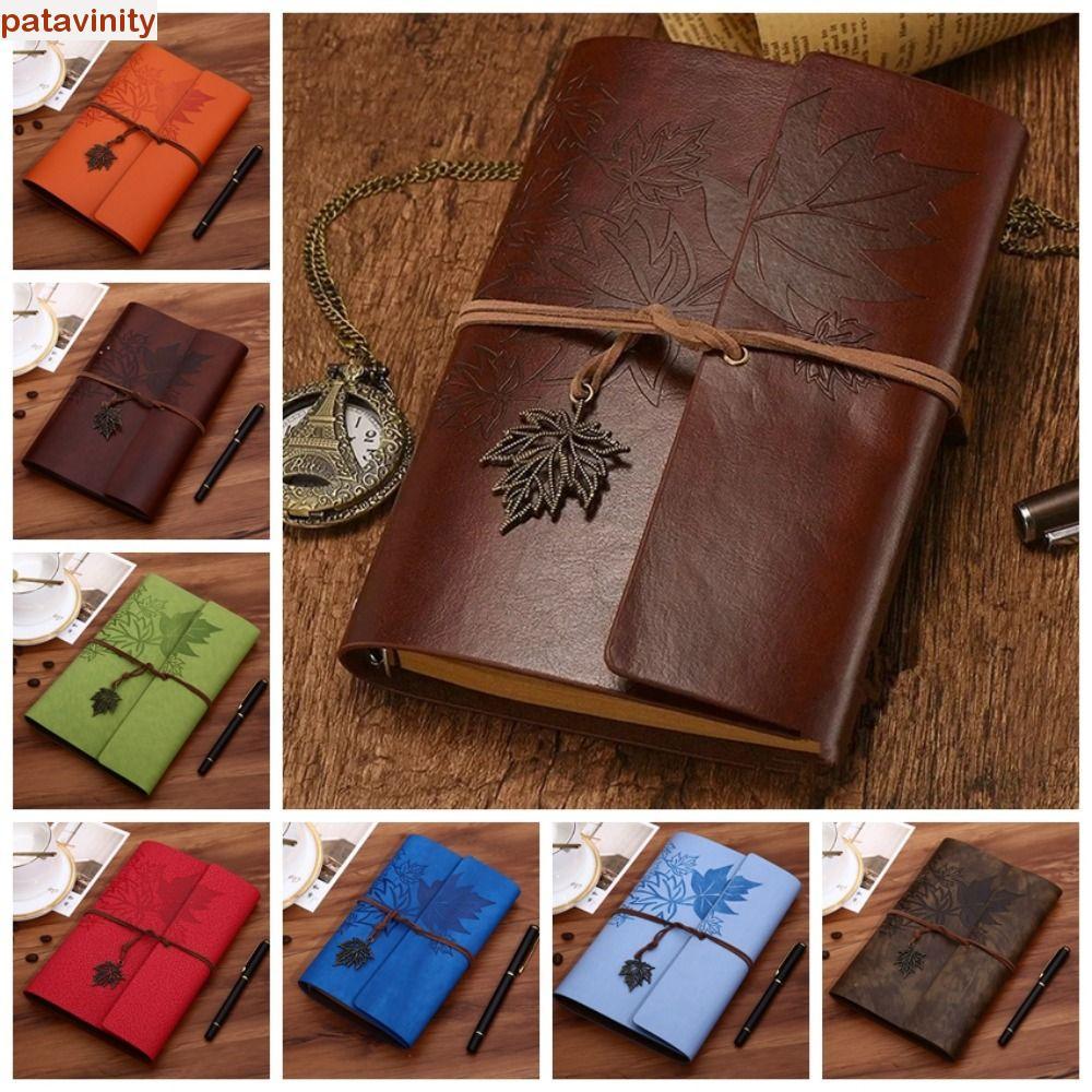 PATAVINITY Travelers Vintage Notebook, A7 / A6 / A5 Giấy Kraft PU Da Kraft Notebook, Loose-leaf Note