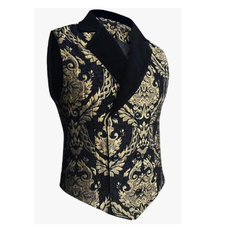 Áo Vest Hiệu Suất Trang Phục Đính Kim Sa Lấp Lánh Phong Cách Retro Gothic Áo Vest Nam Chủ Nhà Hiệu S