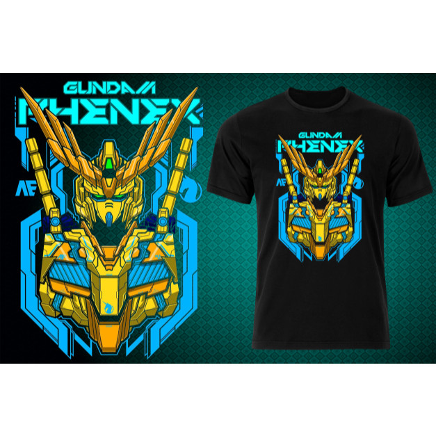 Rx-0 Unicorn Gundam 03 Áo thun Phenex / Baju Microfiber Jersi / Jersey Thăng hoa / Áo thun Jersey