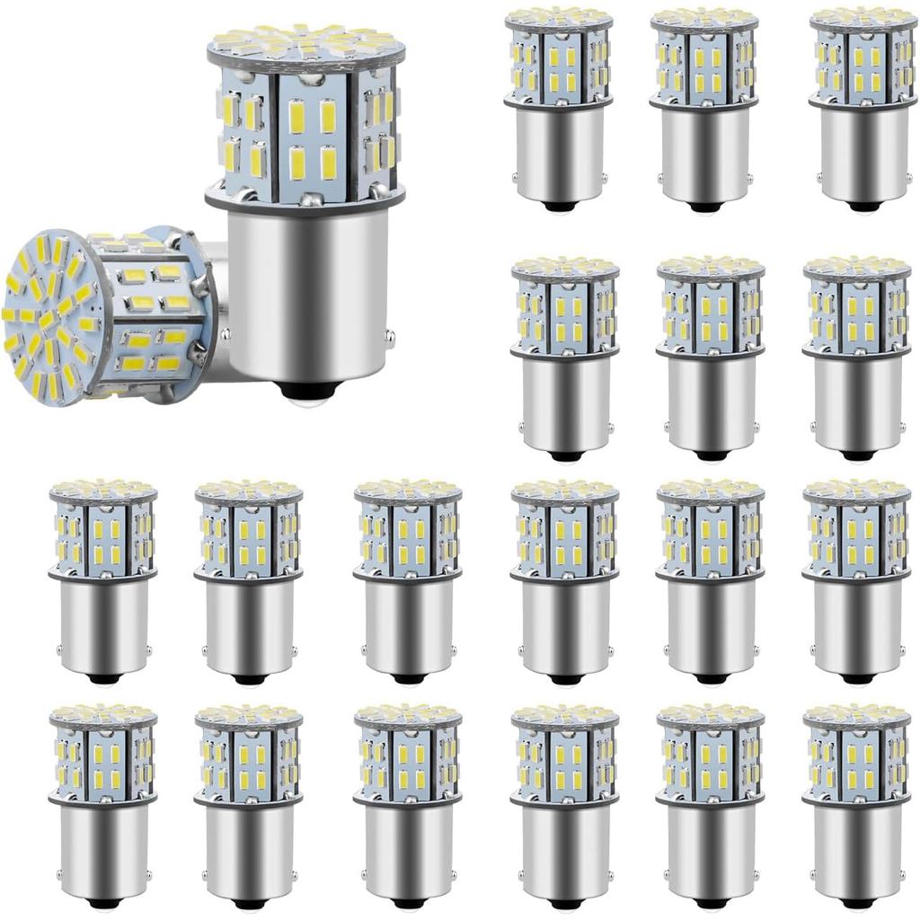 20 Bóng đèn LED ô tô 1156, 1141 1003 1156 7506 BA15S Thay thế bóng đèn LED độ sáng cao, Bóng đèn 12 