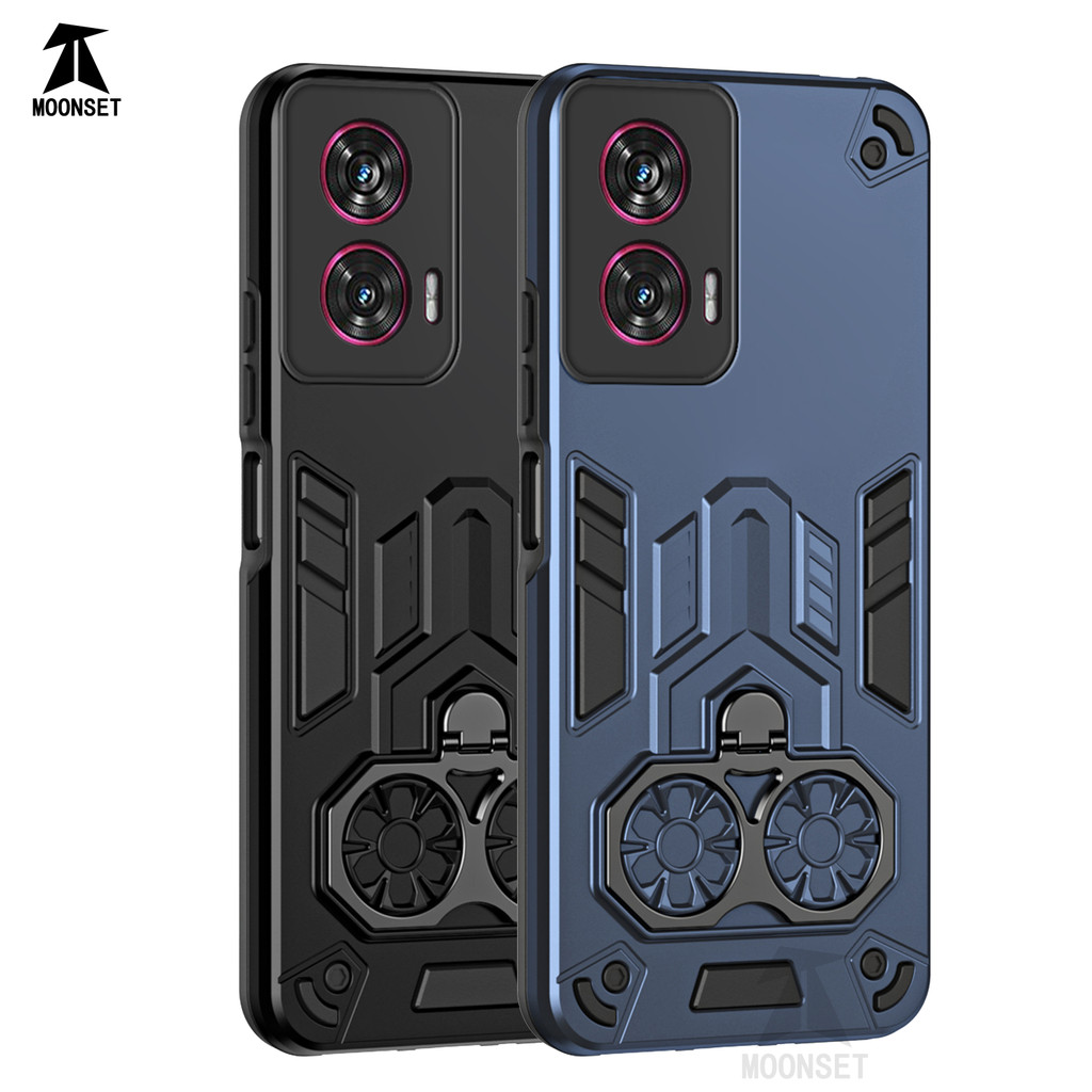 Dành cho Motorola Moto Edge 50 Fusion Case 360° Xoay hai vòng đứng lưng cứng chống rơi mỏng