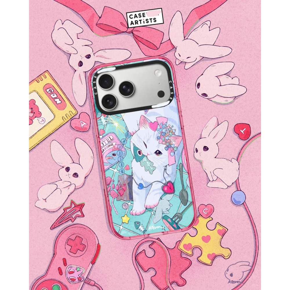 CASECASE X Kiera Won Hooked ON YOU Pink Fizz & Peri Purple Clear Hard Từ Hút Tác Động Dành Cho Apple