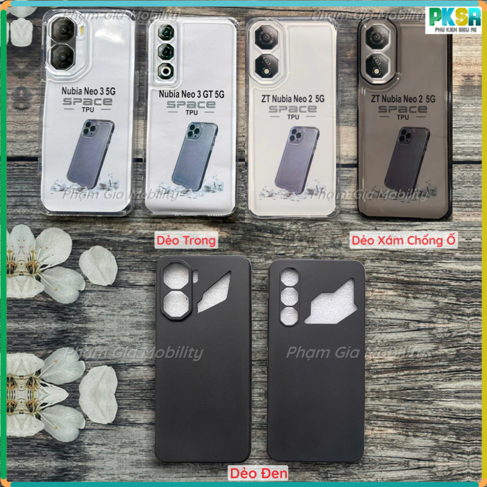 Ốp lưng ZTE Nubia Neo 3 Neo3 GT 3GT 5G/Neo 2 (Neo2 gaming) dẻo đen, trong, dẻo xám chống ố cao cấp b