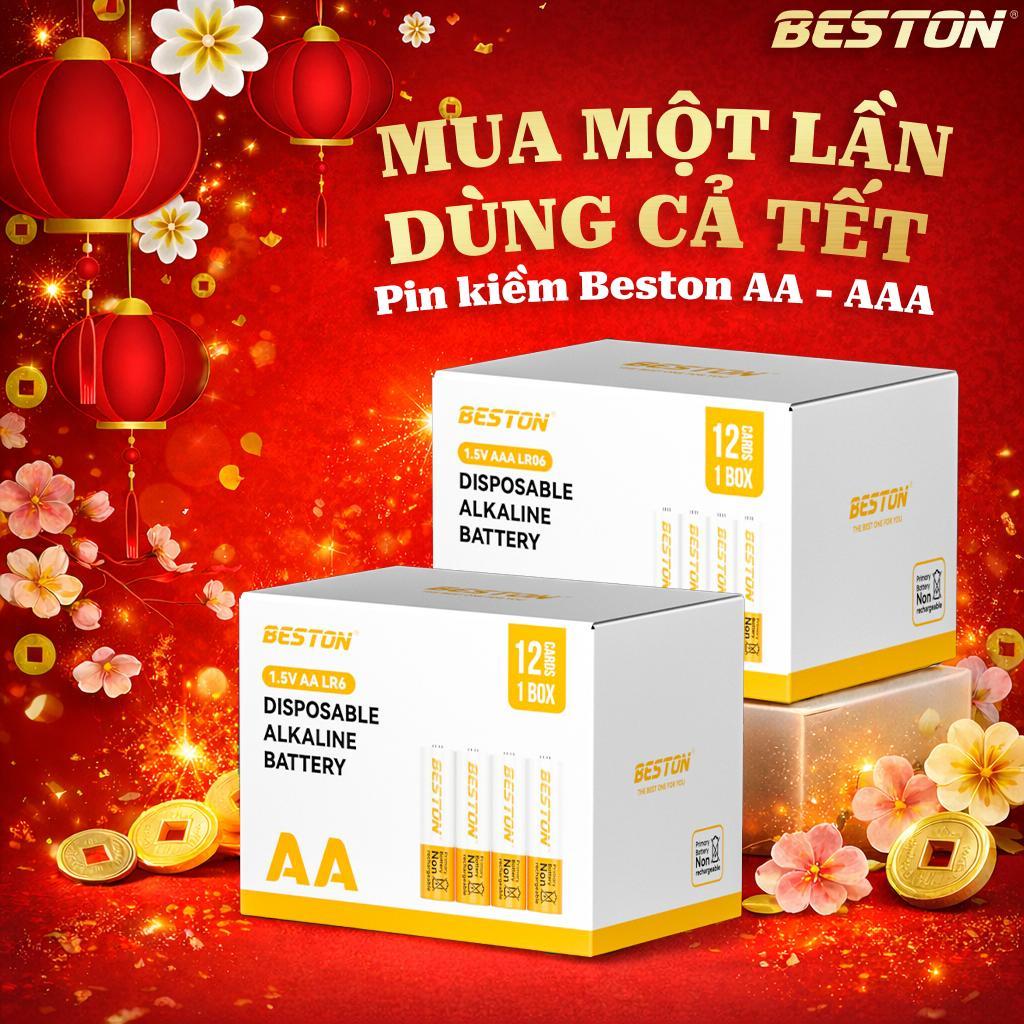 Combo Hộp 48 viên pin kiềm AA/AAA,pin Alkaline Beston tiện lợi, dùng cho micro không dây, điều khiển, remote máy lạnh