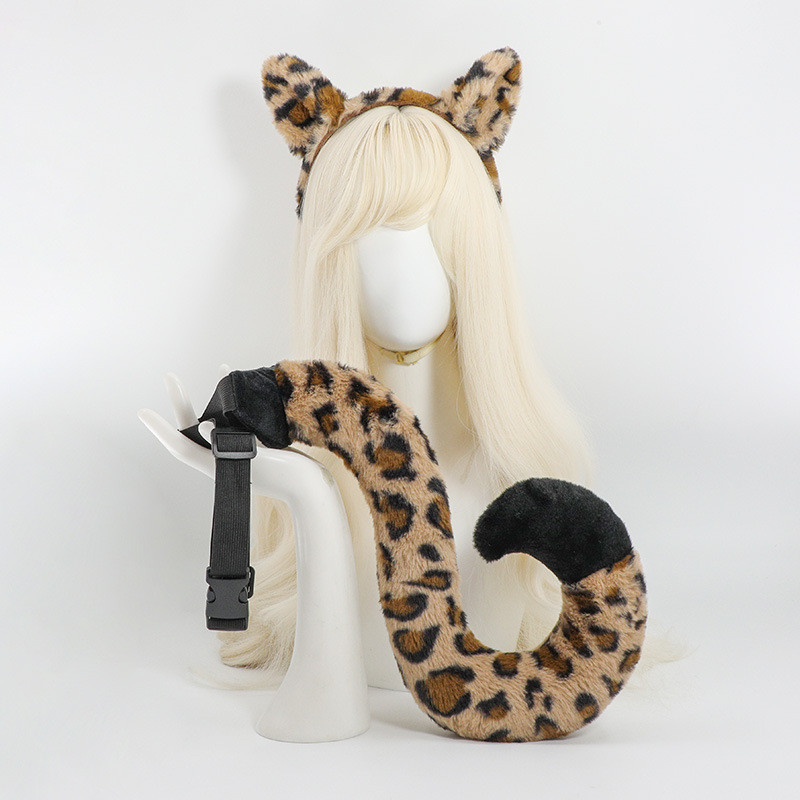 Halloween Tiger Headband Tail Suit Cute Oxtail Animal Cosplay Performance Props L8am