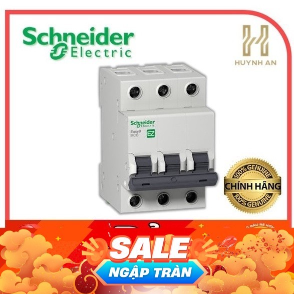 Cầu dao điện, aptomat, MCB 3P EZ9F 3P 6 - 63A 4.5kA, Hãng Schneider