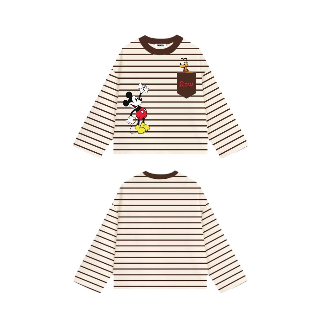 THEROW Áo Thun Tay Dài " PHỐI TÚI " Long Sleeve Boxy 250gsm Form Rộng Cổ Tròn Unisex Nam Nữ Phong Cách Basic Thoải Mái | BigBuy360 - bigbuy360.vn