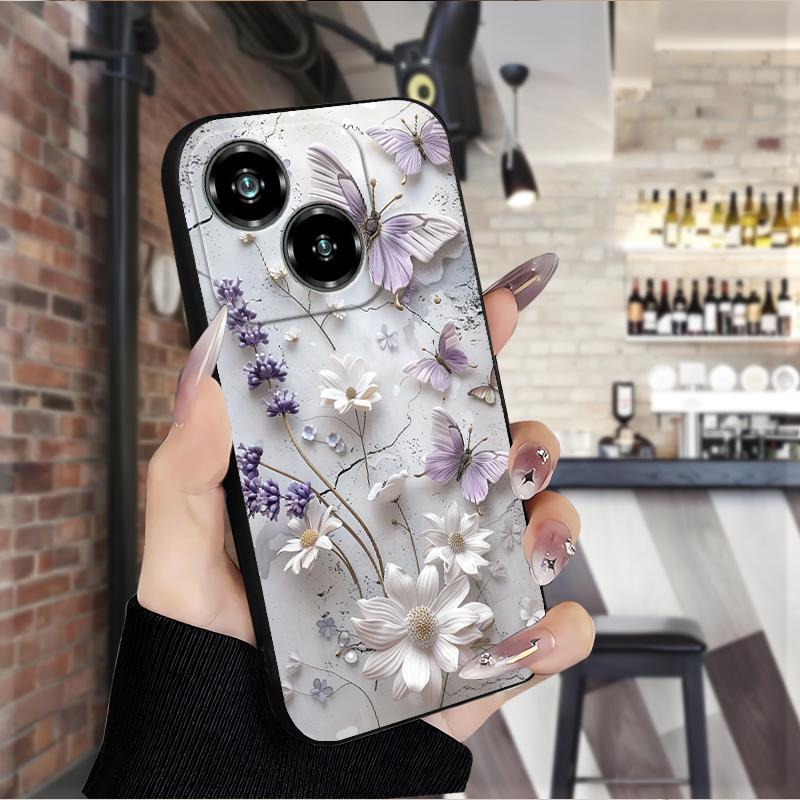 Ốp Điện Thoại Cho ZTE Nubia Focus Pro 5G Nubia Air Nubia Neo 2 5G Bướm Hoa Mờ Mềm Lưng Silicon Chống