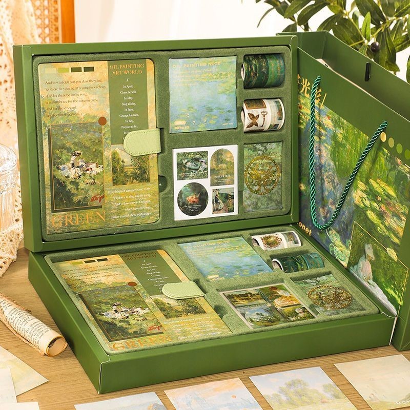 Bộ Hộp Quà Sổ Tay Giá Trị Cao Sơn Dầu Cổ Điển Ins Sổ Tay Nhật Ký Học Sinh Làm Quà Sinh Nhật