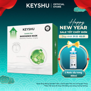  Hộp 20 Miếng Mặt Nạ Sợi Xơ Rau Má Centella Fiber KEYSHU Dưỡng Ẩm Mềm Da Hỗ Trợ Ngăn Ngừa Lão Hóa 30ML 