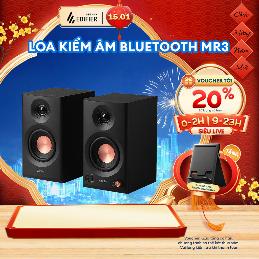 Loa Bluetooth Kiểm Âm Chuẩn Studio EDIFIER MR3/MR5 - Công suất 36W - Tích Hợp Chế Độ Nghe Nhạc - 15 