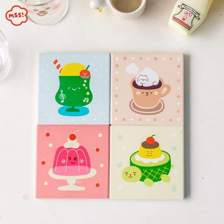 MSS Warlock Original Tea Shop Thấm Hút Gốm Coaster Soda Pop Cat Jelly Melon Pudding Jellycj066.vn202