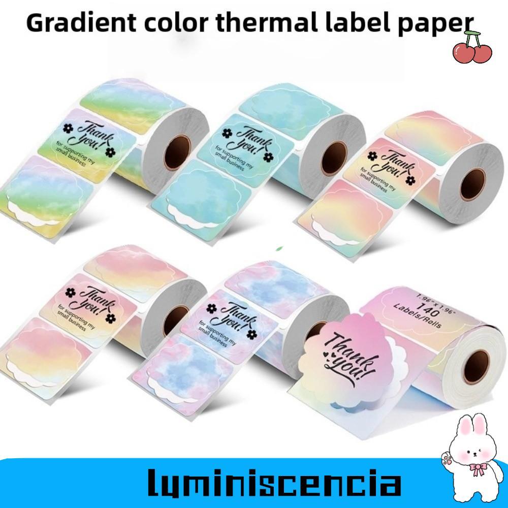 LUMINISCENCIA 140 Cuộn nhãn nhiệt, Nhãn dán nhãn vuông hình hoa 50x50 mm, Giấy cuộn nhãn chuyển màu 