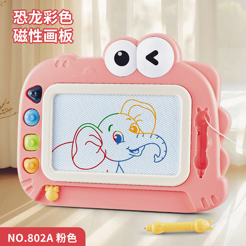 [mainan] Dinosaur Colorful Magnetic Writing Board Educational Toy Drawing Board Handwriting Board 2-