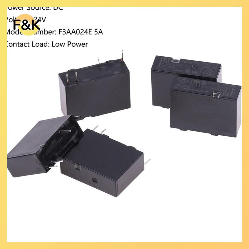 F & K 5 Chiếc Rơle 24V F3AA024E 5A 24VDC F3AA012E F3AA005E Thường Mở Rơle 4 Feet 5A.