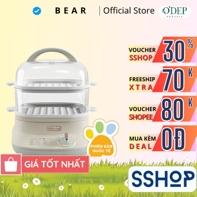Nồi hấp thức ăn đa năng Bear DZG-C60Q8 - Hàng Chính Hãng - BH 18 tháng - SSHOP SSA