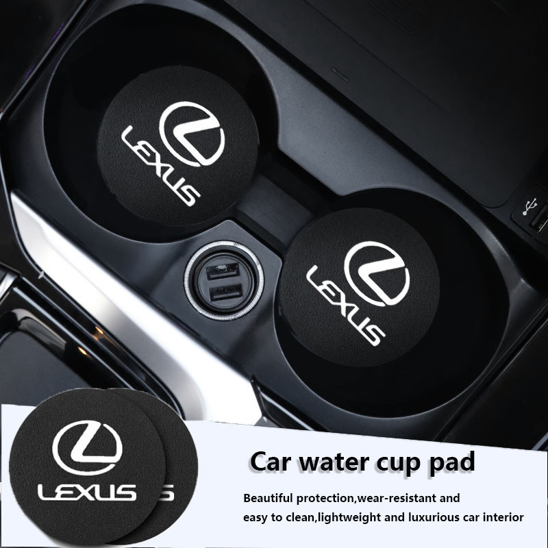 2 Chiếc Xe Coaster PVC Logo Cốc Nước Miếng Lót Chống Trượt Thảm Phụ Kiện Cho Xe Lexus F SPORT LBX NX