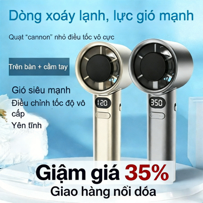 Quạt cầm tay-quạt mini cầm tay,120 cấp độ gió,điều chỉnh gió mượt vô cấp,Yên tĩnh,sạc USB,gọn nhẹ ti