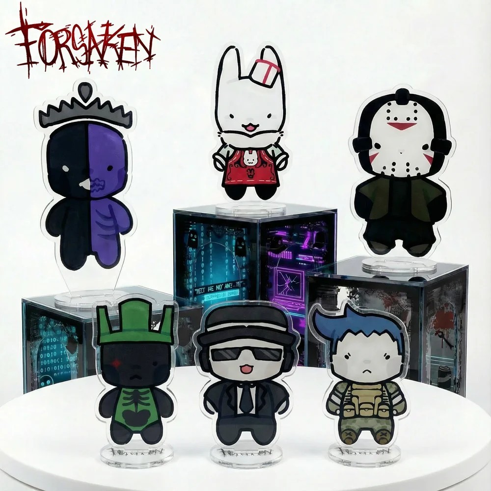 Standee Roblox Forsaken mô hình mica acrylic 10cm trang trí bàn học móc khóa game Guest Noob Shedlet