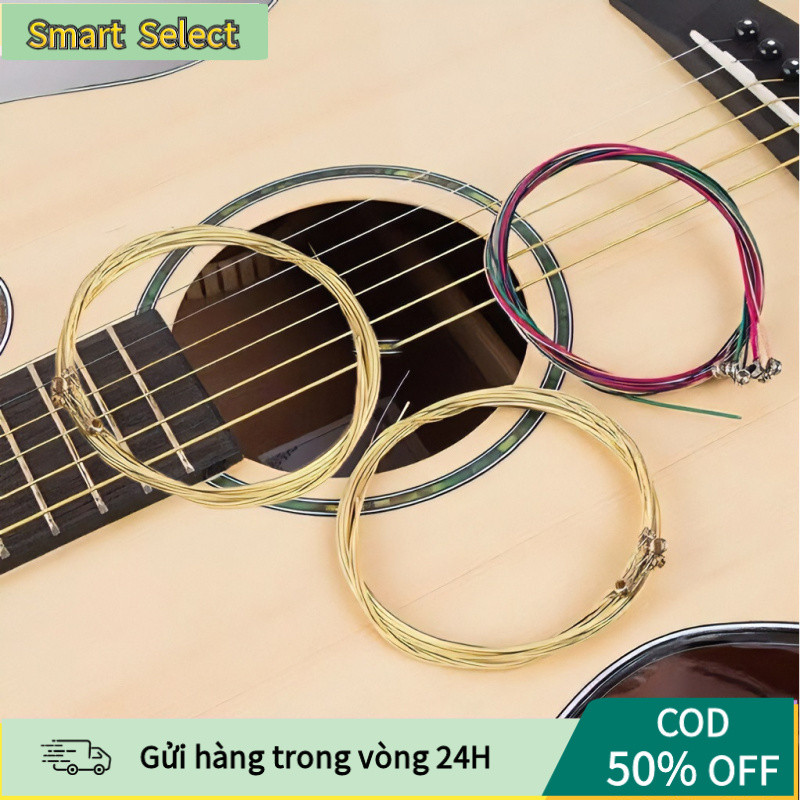 【COD】Bộ 6 dây đàn guitar acoustic giá rẻ nhiều màu, thay thế dây cũ dễ dàng, lý tưởng cho tập luyện 
