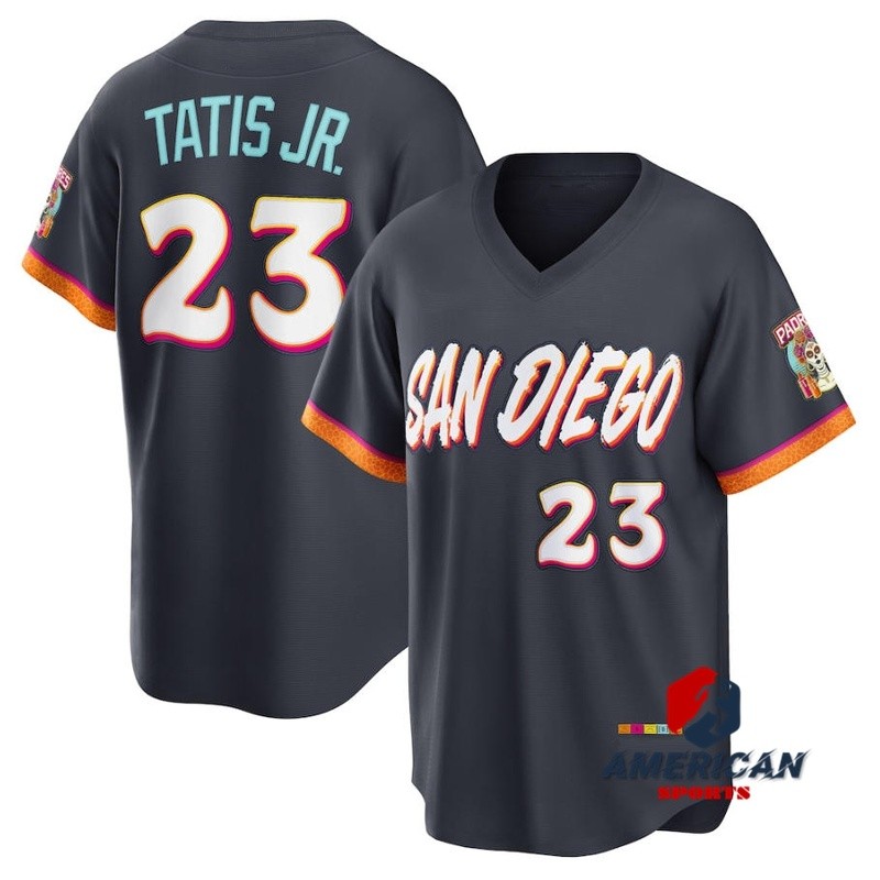 San Diego Padres Fernando Tatis Jr. Áo bóng chày Obsidian City Connect