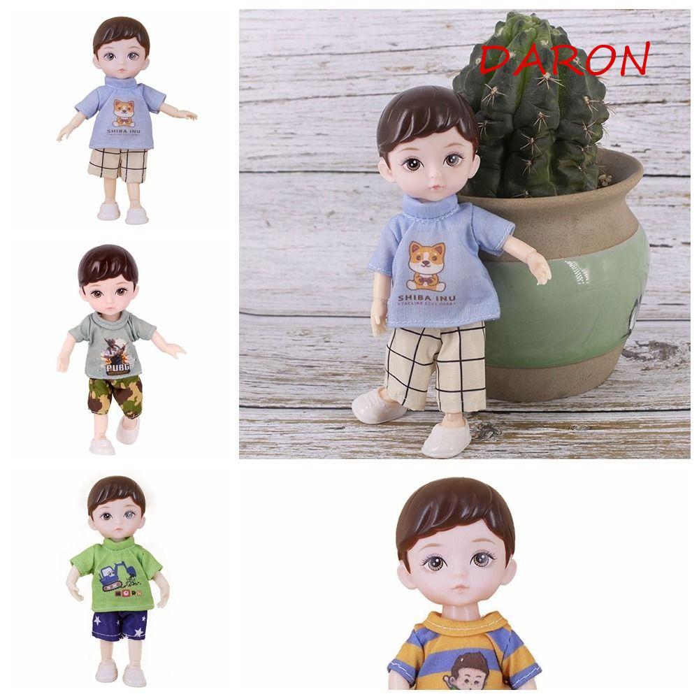 DARON 16cm BJD Little Boy Doll, 13 Joint Doll Blue Yellow Eyes BJD Doll kèm quần áo, Đồ chơi trang đ