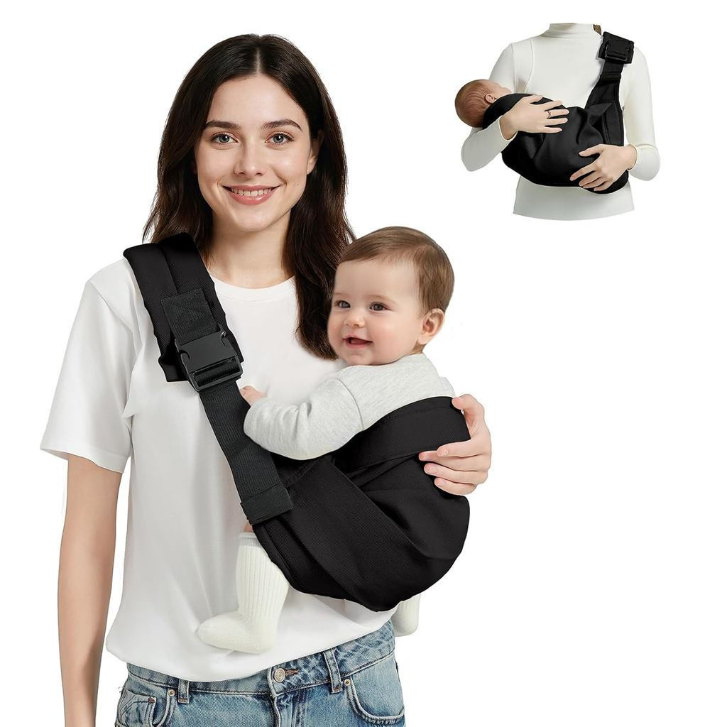 BabySlingCarrier, ToddlerCarrierSlingwithDubleSafetyBuckleandAdjustableShoulderstrap (7-30lbs), Baby