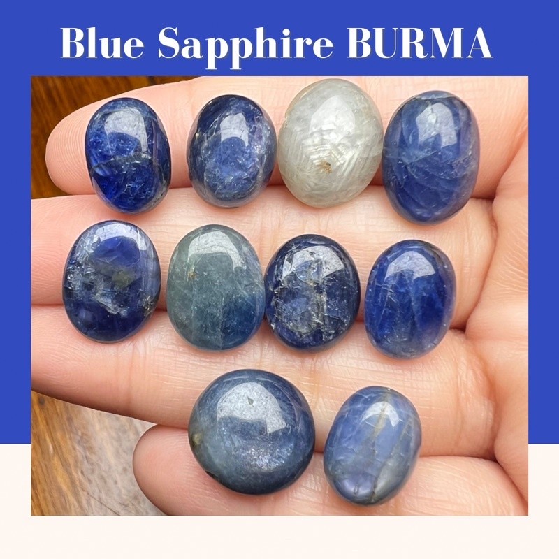 Sapphire xanh đá quý từ Myanmar với vết nứt tự nhiên