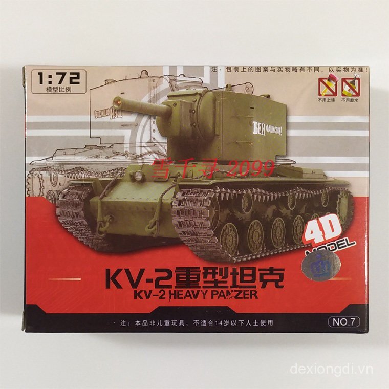 KV2 Xe Tăng 1 / 72 Model 1: 72 Model 1: 72 Xe Tăng Model 4D Lắp Ráp Quân Sự Mô Hình Nga