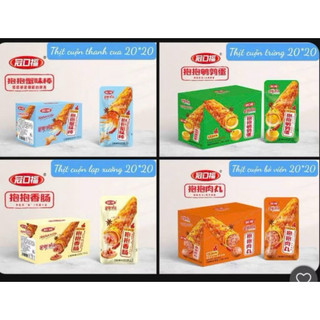 [ Hộp 20 gói ] SỈ HỘP THỊT CAY CUỘN TRỨNG , CUỘN LẠP XƯỞNG , CUỘN BÒ VIÊN . CUỘN THANH CUA