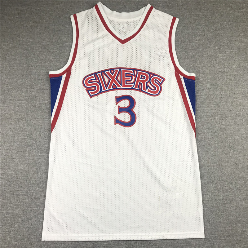 MiềnPhiladelphia 76ers - Áo Bóng Rổ Số 76 Màu Cam của Allen Iverson