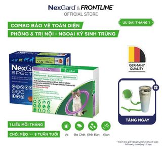   FREE QUÀ TẶNG   Combo Tiết Kiệm  NexGard SPECTRA - Viên nhai & Ống nhỏ gáy phòng nội ngoại ký sinh 
