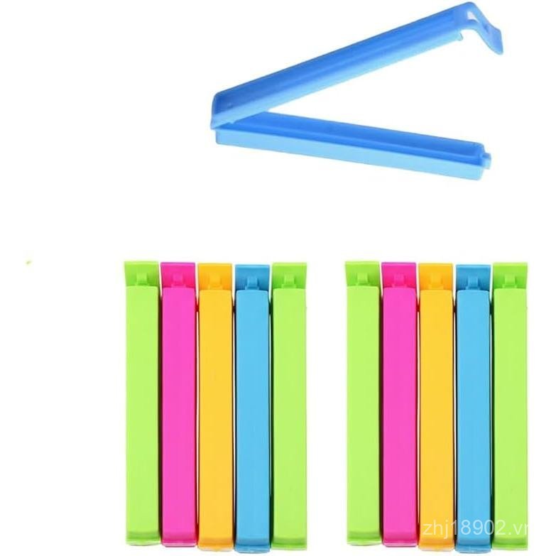 10 Kẹp Chip Nhựa Cho Gói Thực Phẩm, Kẹp Túi Niêm Phong Thiết Kế Cong Cho Thực Phẩm, Nhà Bếp Và Dụng 