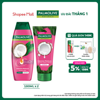 Bộ đôi Dầu gội Palmolive và dầu xả 180ml chiết xuất thiên nhiên cho tóc mềm mượt lưu hương dài lâu 