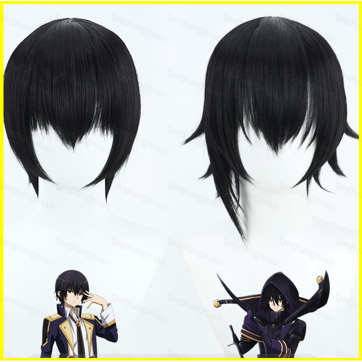 MG1 Tóc Giả Cosplay Anime Cid Kagenou - Tóc Ngắn Đen Chống Nhiệt