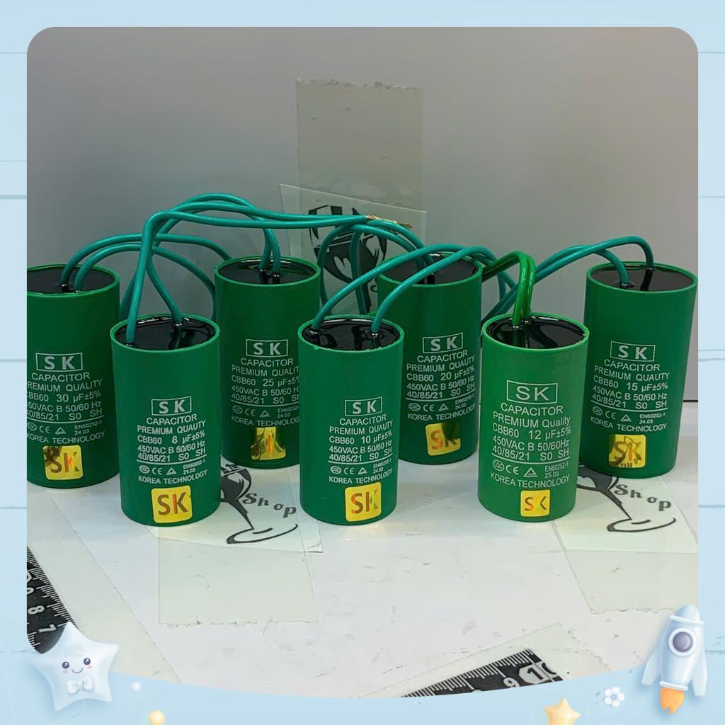 Tụ điện Xanh lắp máy bơm SK CAPACITOR PREMIUM QUAUTY CBB60 450VAC 8uf 10uf 12uf 15uf 20uf 25uf 30uf.