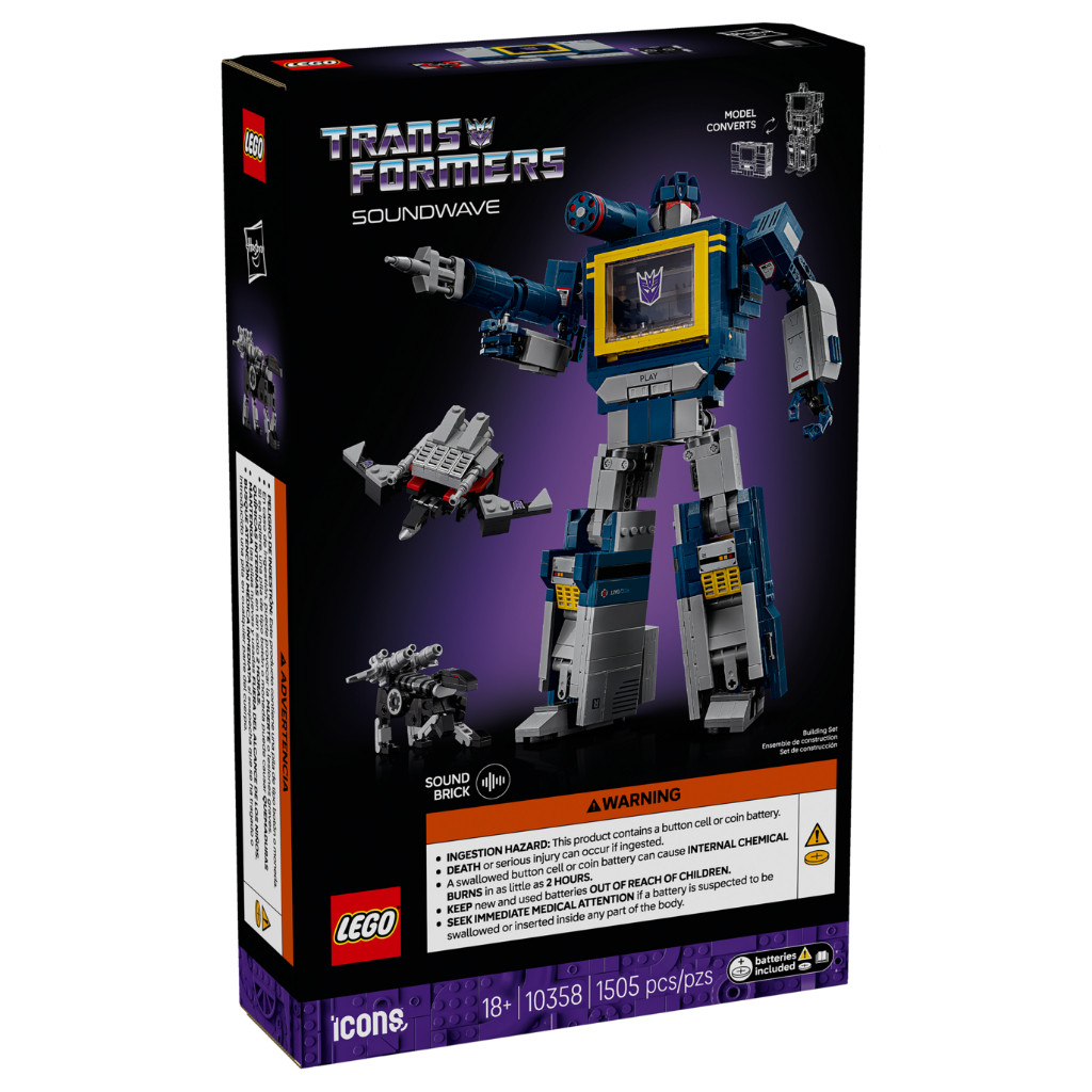 LEGO ICONS 10358 Đồ Chơi Lắp Ráp Robot Biến Hình Transformers Soundwave
