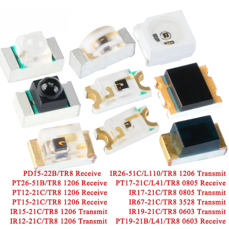 10-20 Cái SMD 1206 0805 0603 3528 940nm Đầu thu hồng ngoại Ống hồng ngoại Phát ra Cảm biến Diode PT2