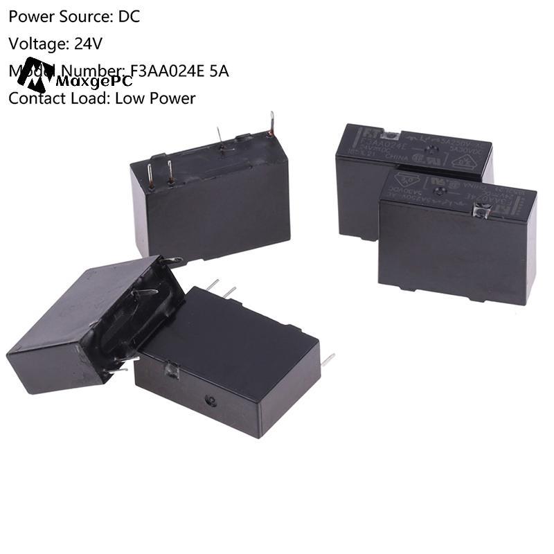[Max-t] 5 Rơle 24V F3AA024E 5A 24VDC F3AA012E F3AA005E Thường Mở Rơle 4 Feet 5A mới