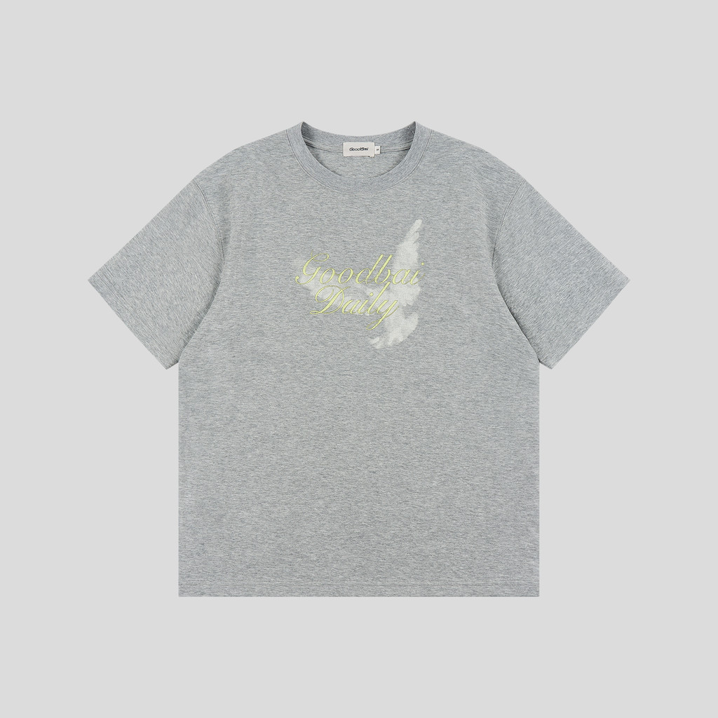 Hàng sẵn có GOODBAI Khẩu hiệu hàng ngày Cloud Dove Vintage In hình cổ tròn 100% Cotton cao cấp Áo th