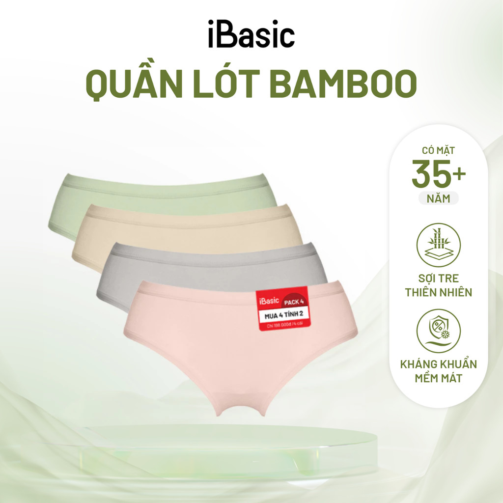 Combo pack 4 quần lót nữ iBasic bamboo bikini iBasic PANW002-PA4