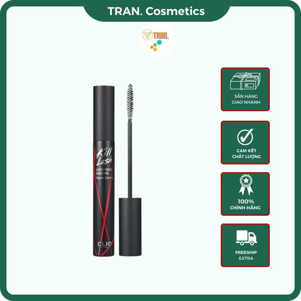 Mascara Clio 002, Clio Kill Lash Mascara Cong Mi Chống Trôi Chải Đều Mi Tơi Sợi Mi Dài Cong Tự Nhiên