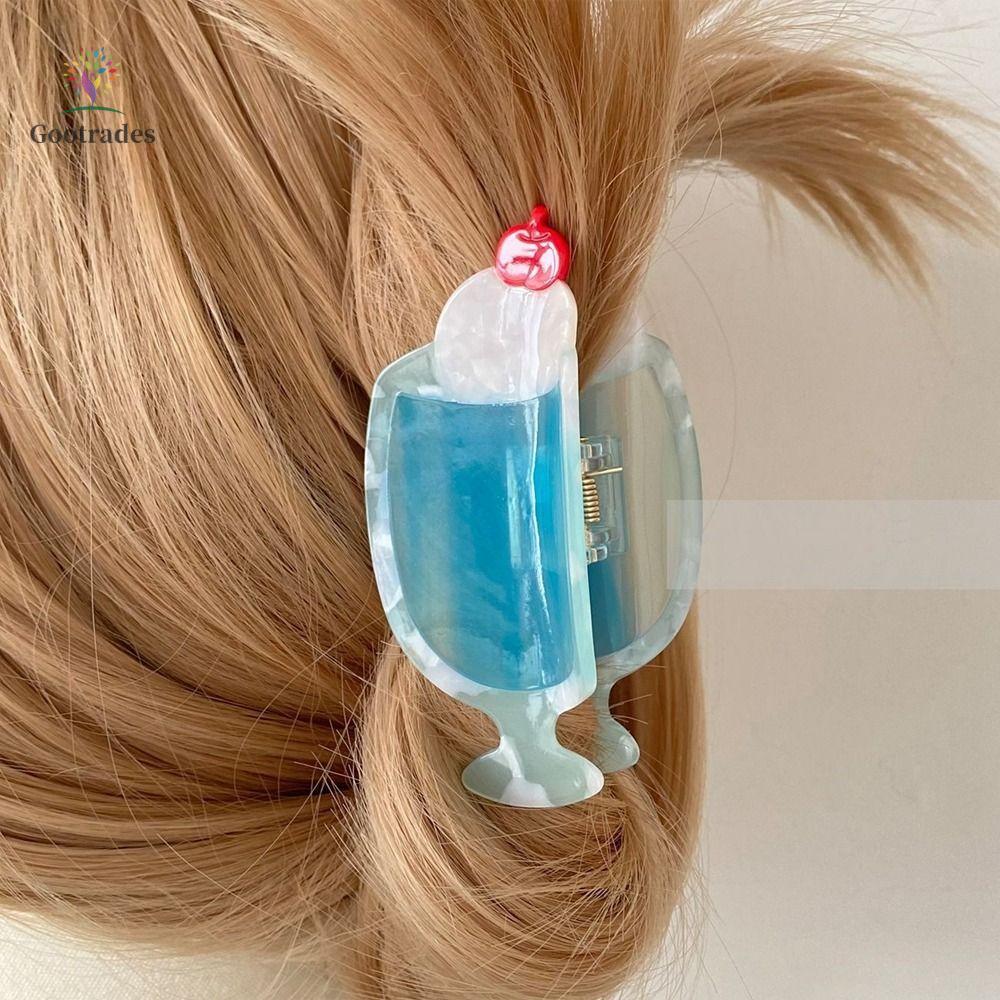 Gootrades Kẹp Tóc Nước Trái Cây, Vuốt Tóc Acetate Hoạt Hình Phù Hợp Với Tất Cả Trận Đấu, Mũ Đội Đầu 