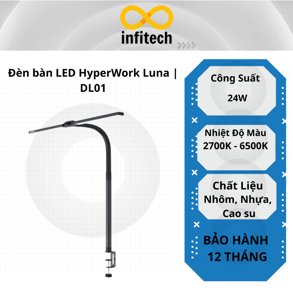 Đèn bàn LED HyperWork Luna | DL01 - Hàng Chính Hãng