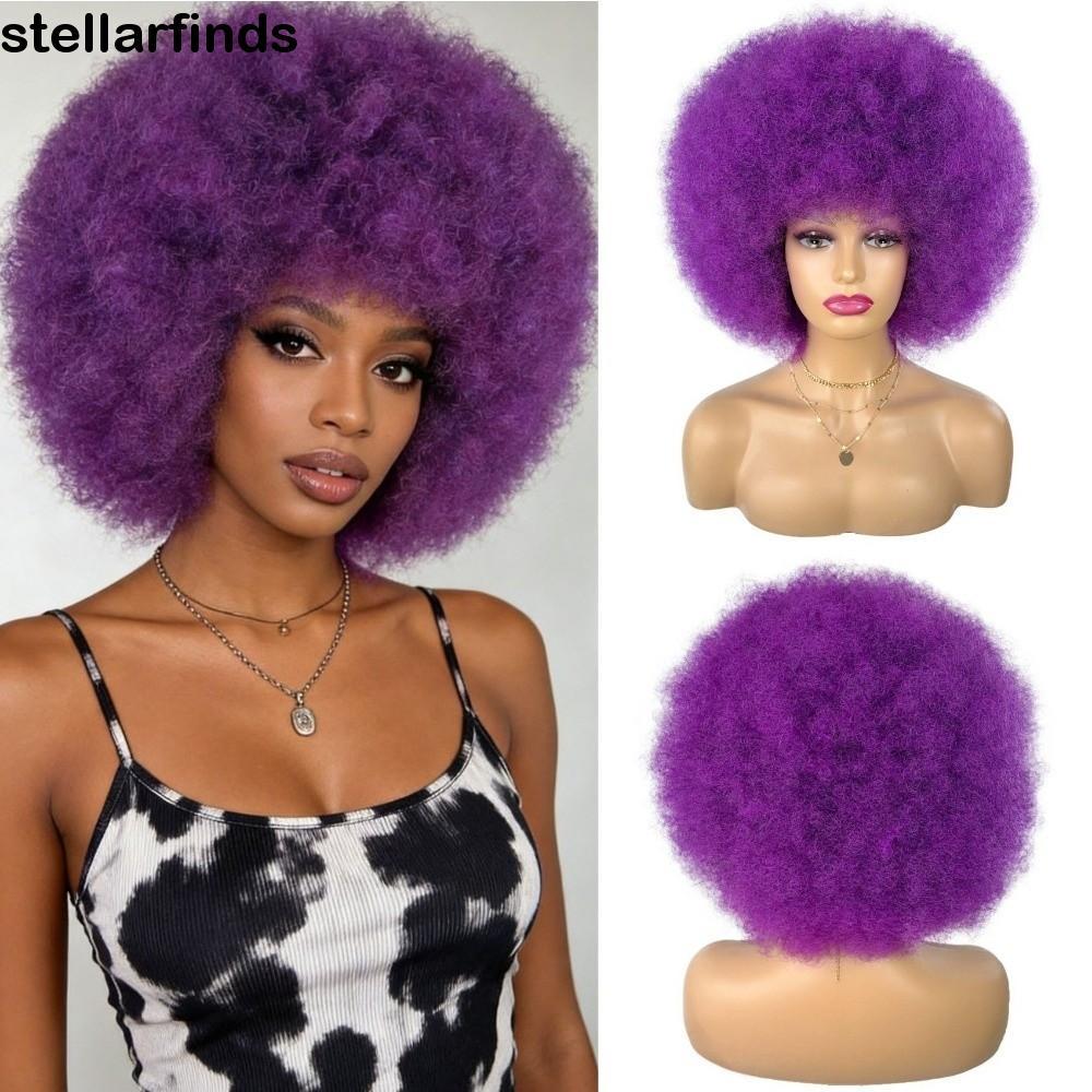Tóc Giả Xoăn Afro Kinky Style Hippie, Phù Hợp Nam Nữ, Tự Nhiên Cho Ngày Thường