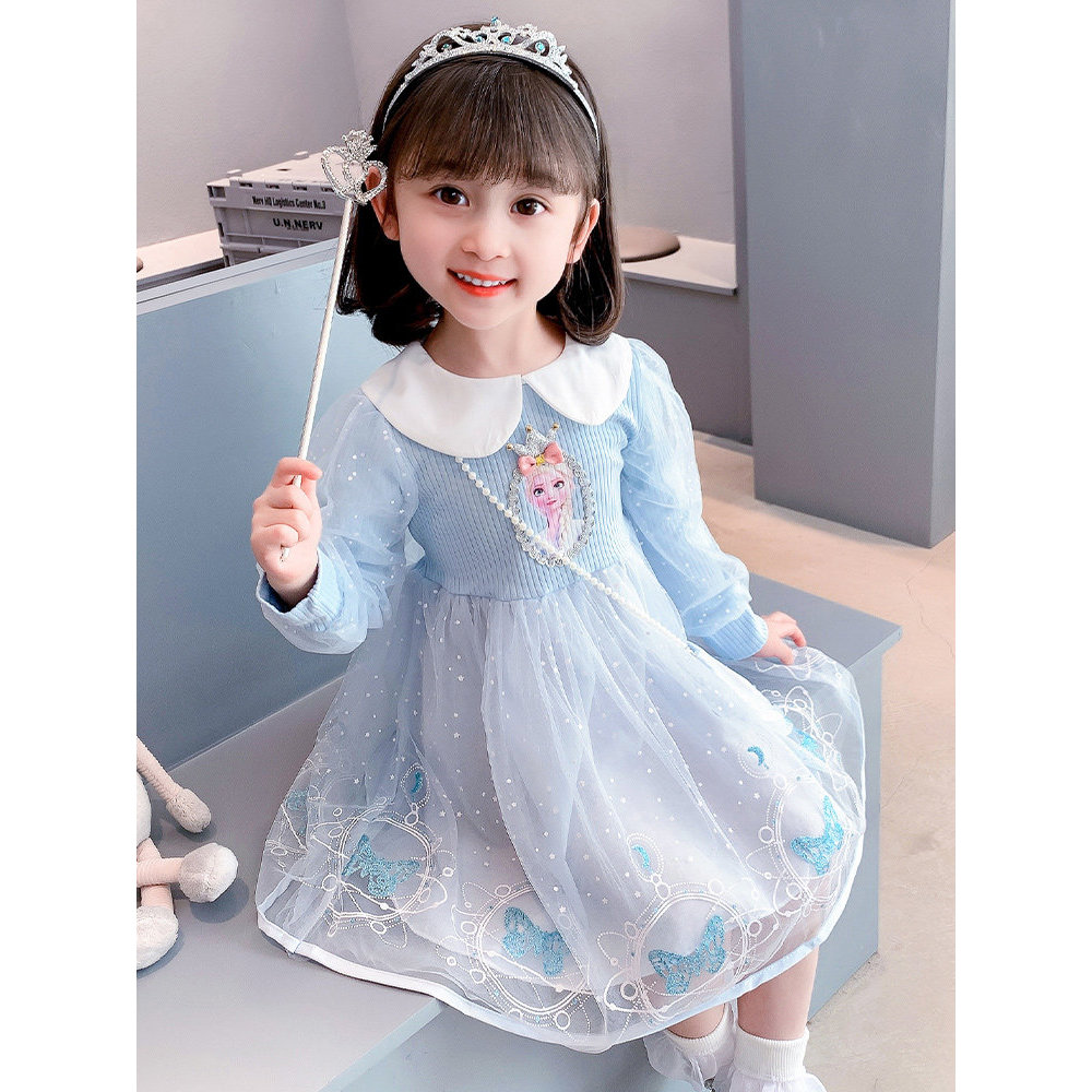 Aisha Đầm Công Chúa Bé Gái Xuân Thu Dài Tay Aisha Đầm Trẻ Em Phong Cách Phương Tây Đông Lạnh Aisha P