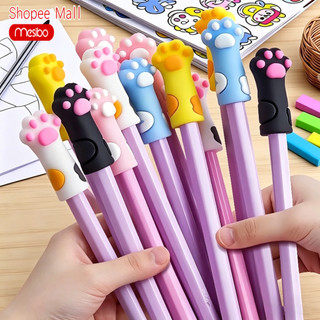 Mesibo Nắp đậy bút chì cao su đàn hồi tốt hình mèo con dễ thương, bảo vệ đầu bút, combo 15 cái cho học sinh
