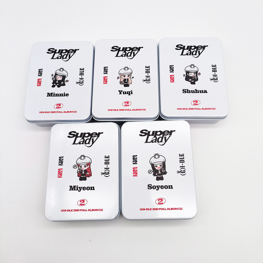 Hộp thiếc Gidle SuperLady Yuqi Shuhua Phim hoạt hình Đặc điểm kỹ thuật 12 * 9 * 4cm Hộp lưu trữ Hộp 